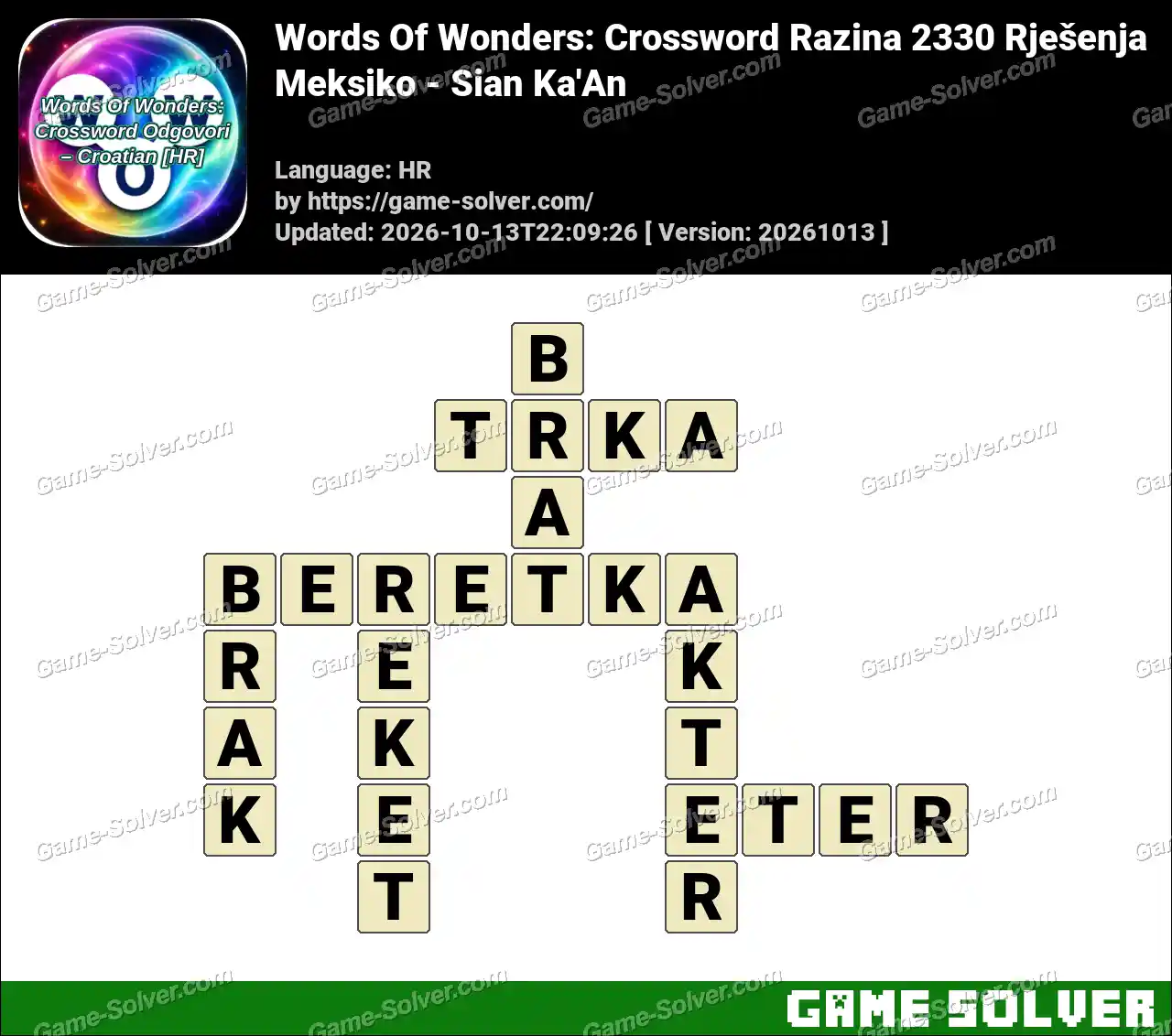 Words Of Wonders: Crossword Razina 2330 Rješenja – Meksiko – Sian Ka’An
